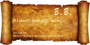 Biebel Benjámin névjegykártya